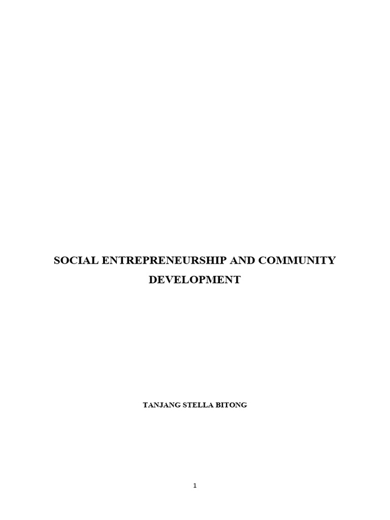 Social Entrepreneurship in Community Development | PDF | Social ...
