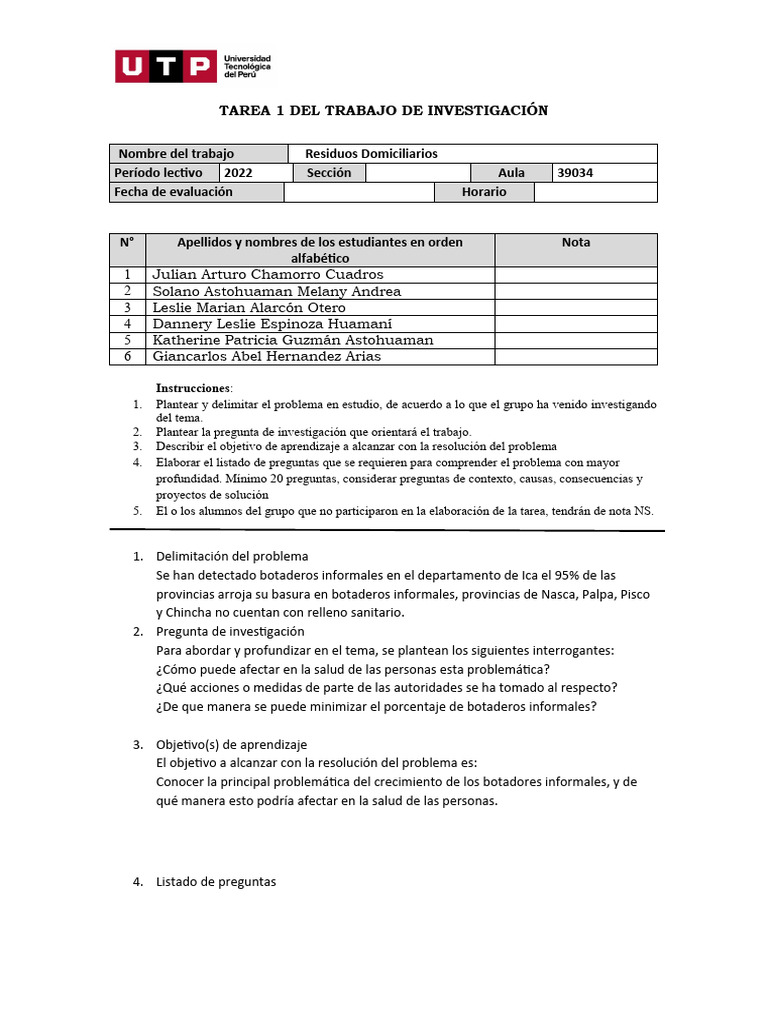 Semana 5 - Tarea 1 - Plantilla - Delimitación Del Tema de Investigación ...