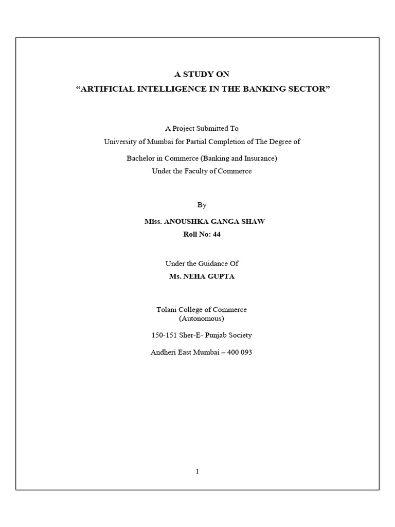 AI Transformations in Banking Sector | PDF | Artificial Intelligence ...