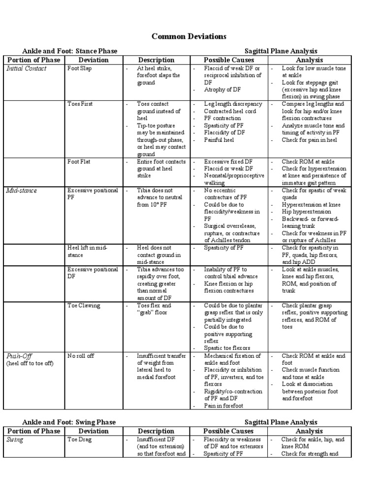 Common Gait Deviations Anatomical Terms Of Motion Human Leg