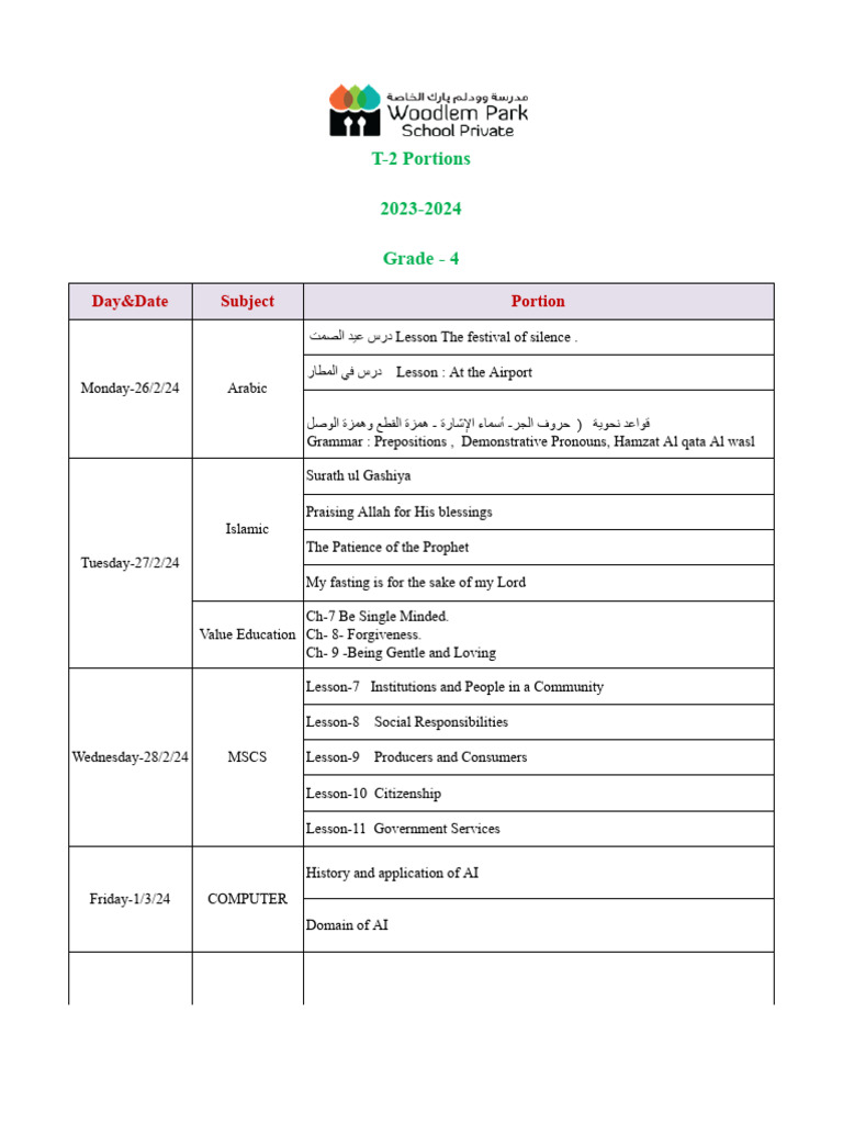 Grade 4 Curriculum Overview 2024 | PDF | Linguistics | Languages