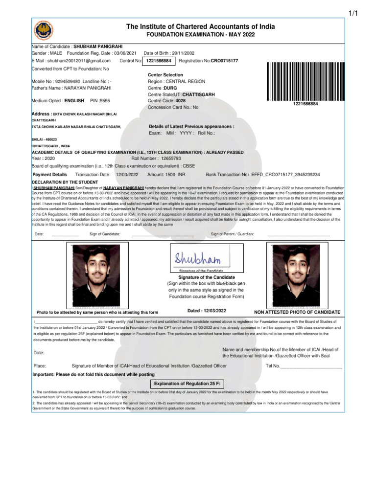Registration Form CRO0715177-FND | PDF