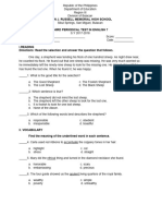 Third Periodical Test Grade 7 English