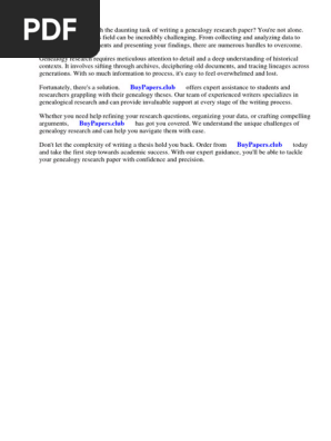 Genealogy Research Paper Example
