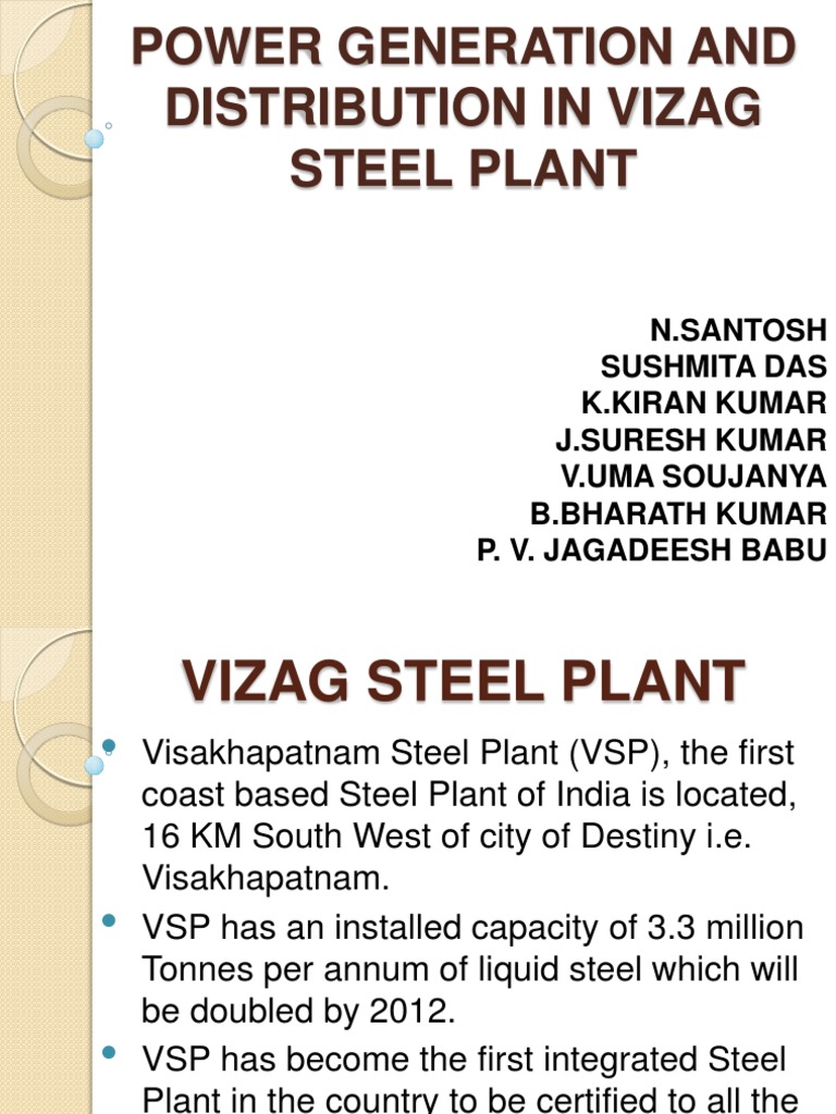 Power Generation and Distribution in Vizag Steel Plant PDF Boiler