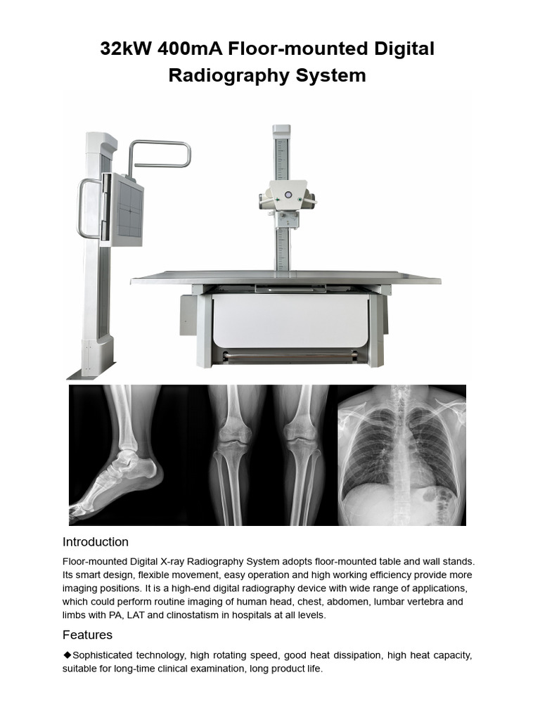 Floor-Mounted Digital X-Ray System | PDF | Radiography | X Ray