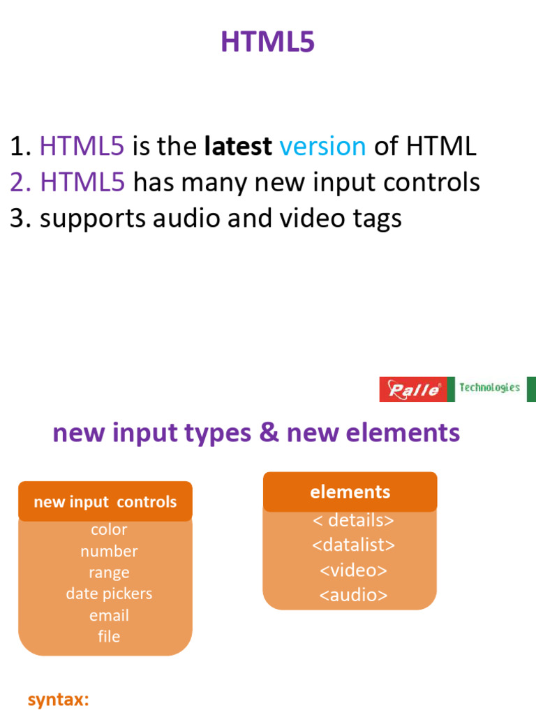 Html5 course material pdf html element computer data