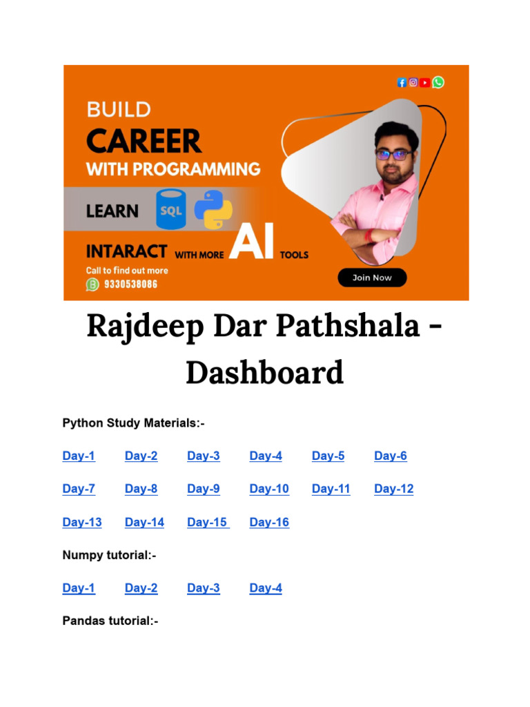 Rajdeep Dar Pathshala Resources | PDF | Career & Growth