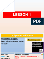 Le Sport Et Le Fitness - Lesson 1