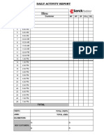 Salesman Daily Activity Report - Template