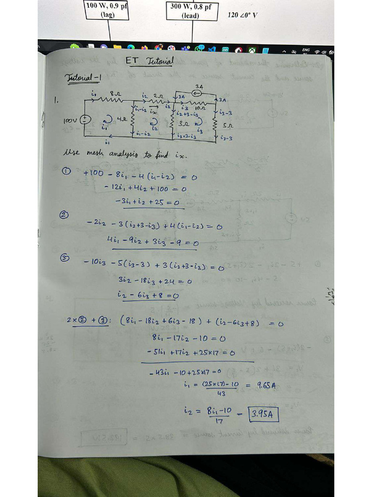ET Tutorial 1 Solutions | PDF