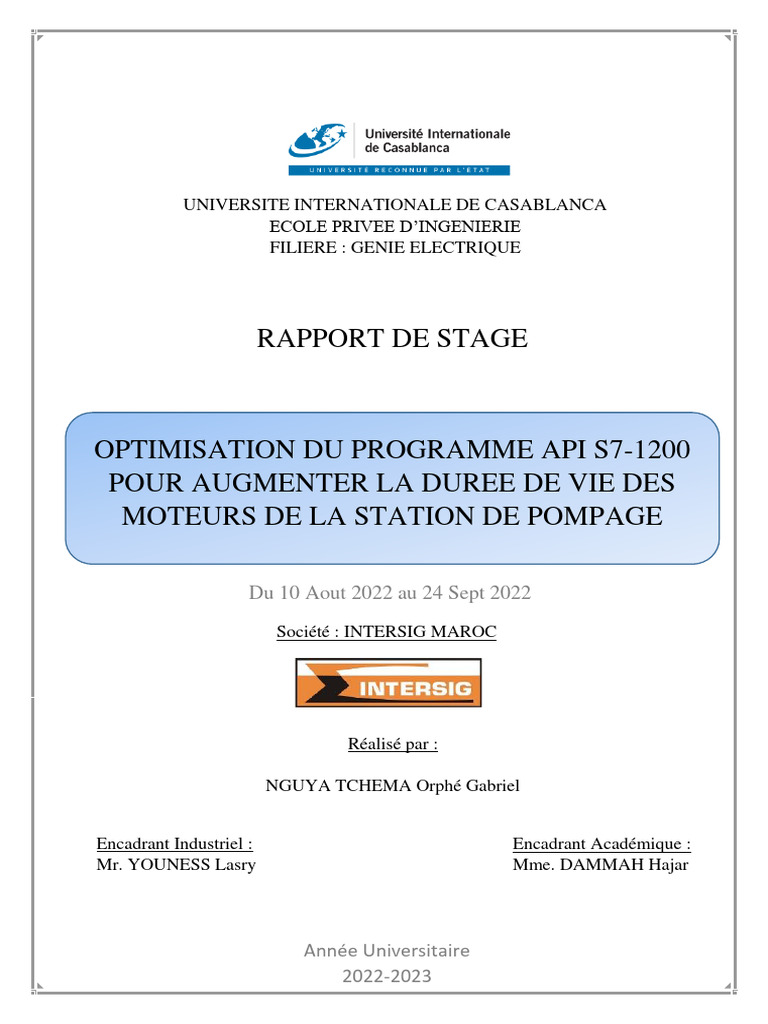 Optimisation API S7-1200 chez Intersig | PDF | Capteur | Électrotechnique