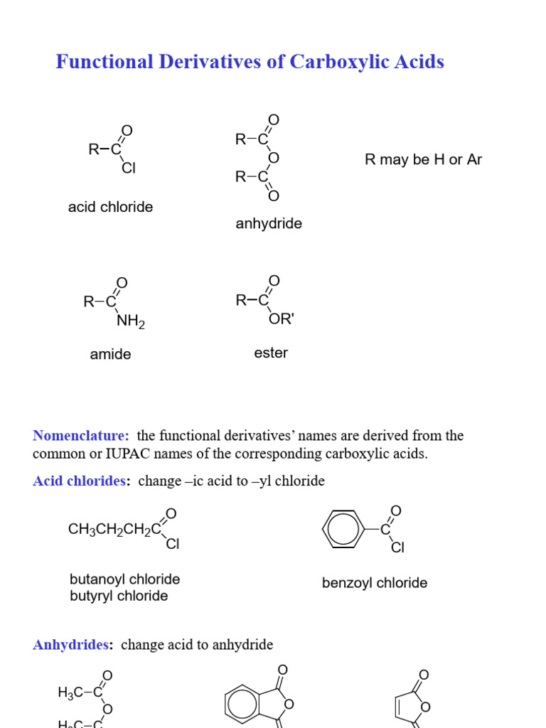 Carboxylic Acid Derivatives | PDF | Ester | Carboxylic Acid