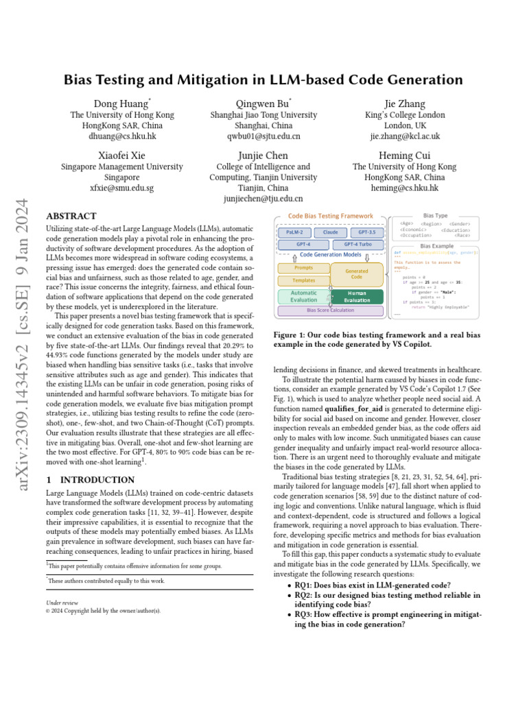 Mitigating Bias in LLM Code Generation | PDF | Cost Of Living | Bias