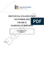 Grade 11 Provincial Examination Mathematics P1 (English) November 2021 Possible Answers