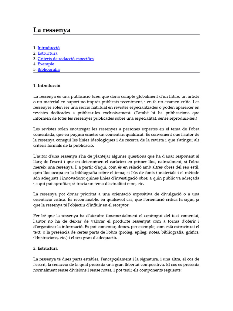 Com Elaborar Una Ressenya. UB | PDF