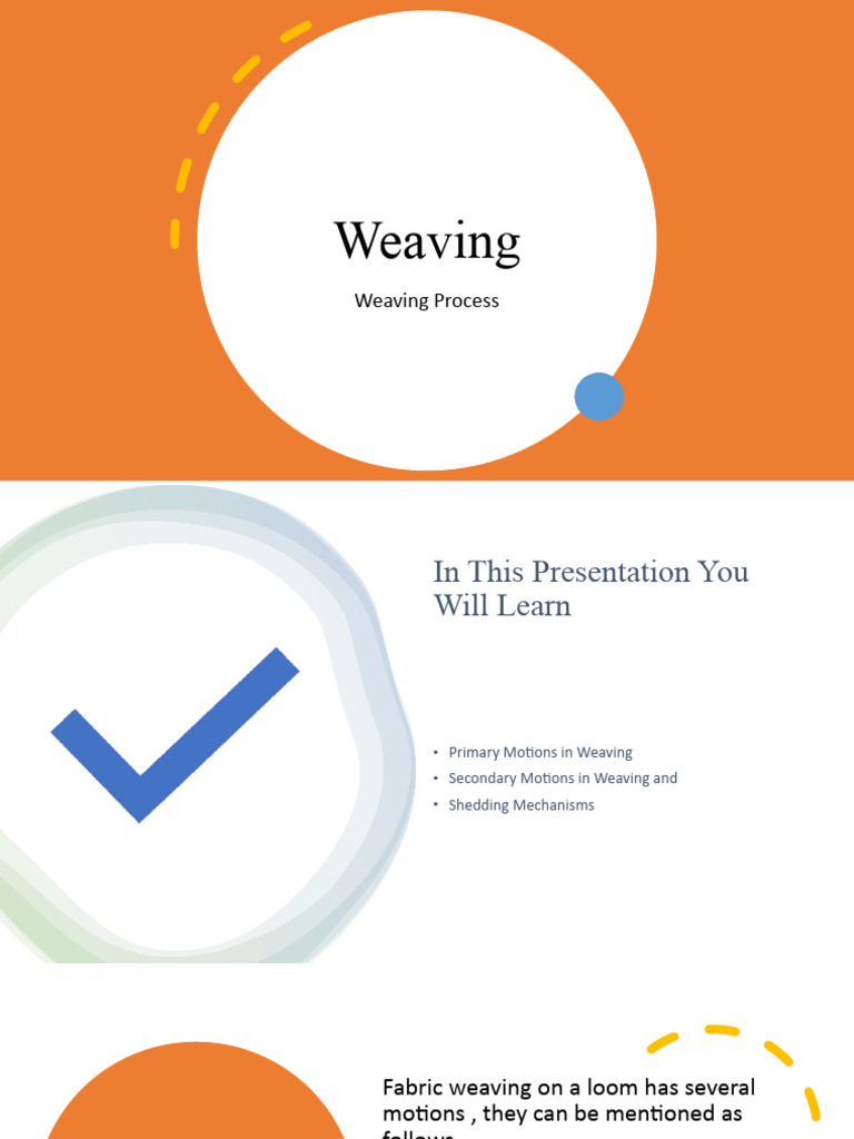 Weaving Process: Motions & Mechanisms | PDF | Weaving | Loom