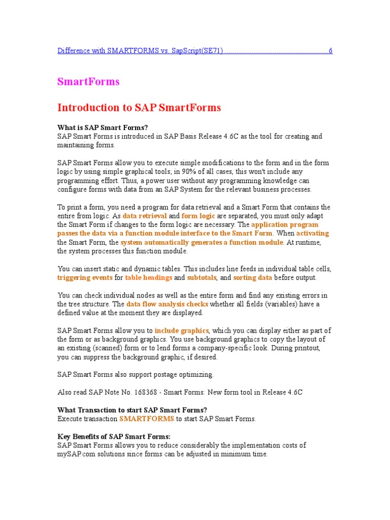 SAP Smart Forms | PDF | Page Layout | Digital Technology