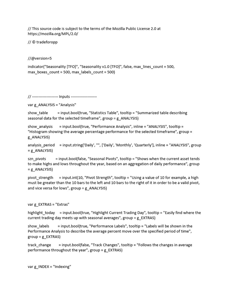 Seasonality Indicator Script v1.0 | PDF | Computer Science | Software ...