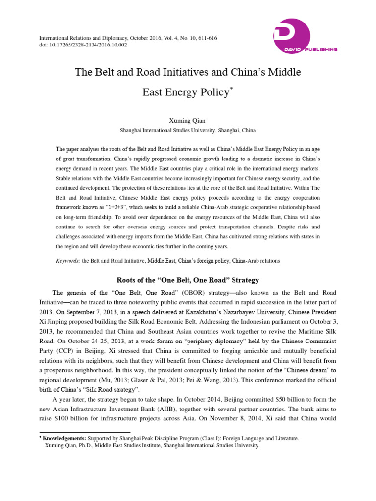 Belt and Road and Energy | PDF | China | World Politics
