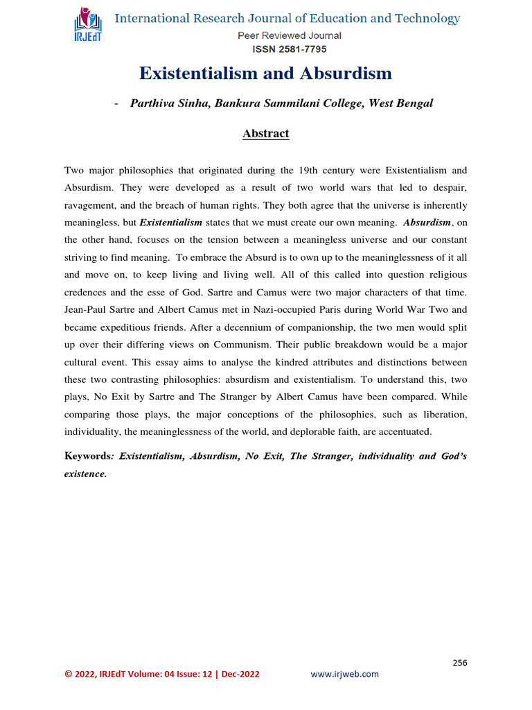 Existentialism vs. Absurdism Explained | PDF | Existentialism