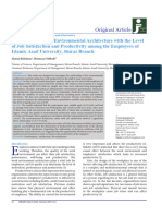 The Relationship of Environmental Architecture With The Level of Job Satisfaction and Productivity