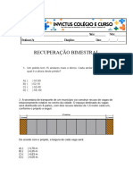 RECUPERAÇÃO BIMESTRAL Matemática