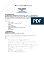 Healthcare Assistant CV Sample 1