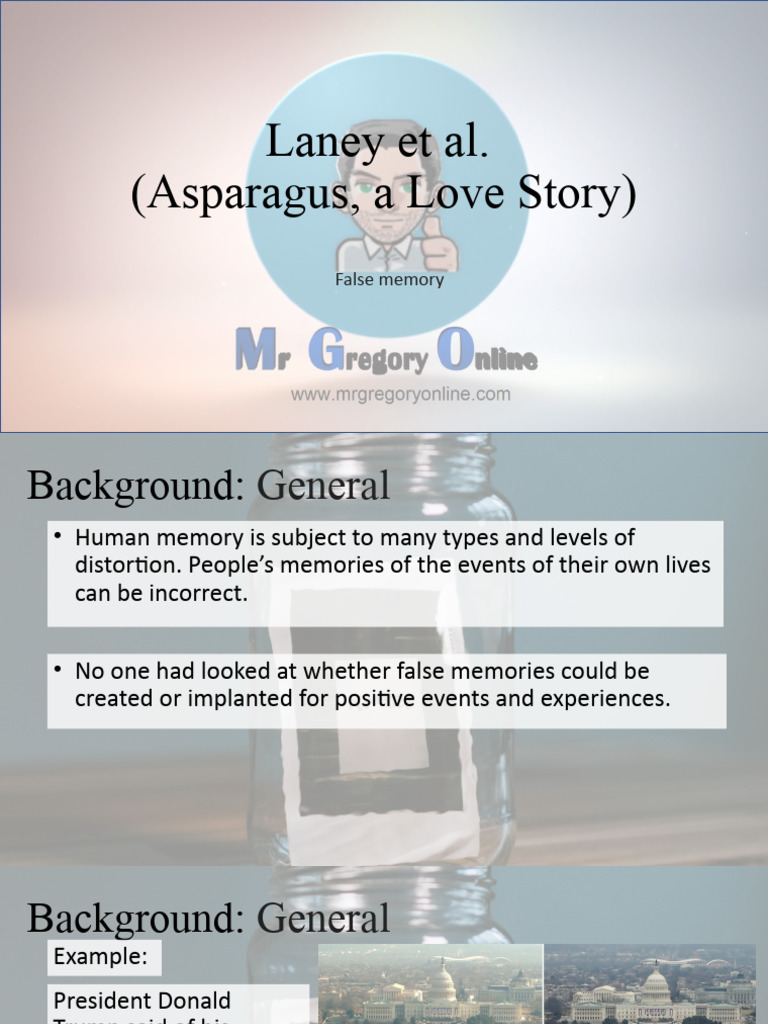 Positive False Memories of Asparagus | PDF | Memory | Validity (Statistics)