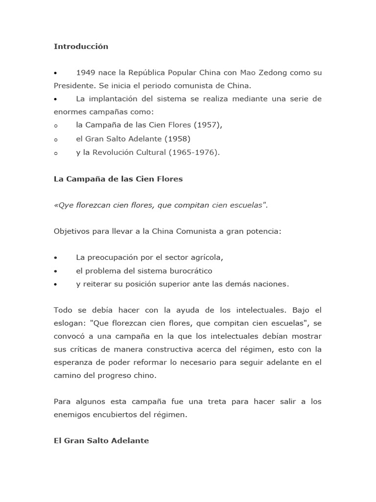 Campañas de Mao en la China Comunista | PDF | Mao Zedong | Revolución ...
