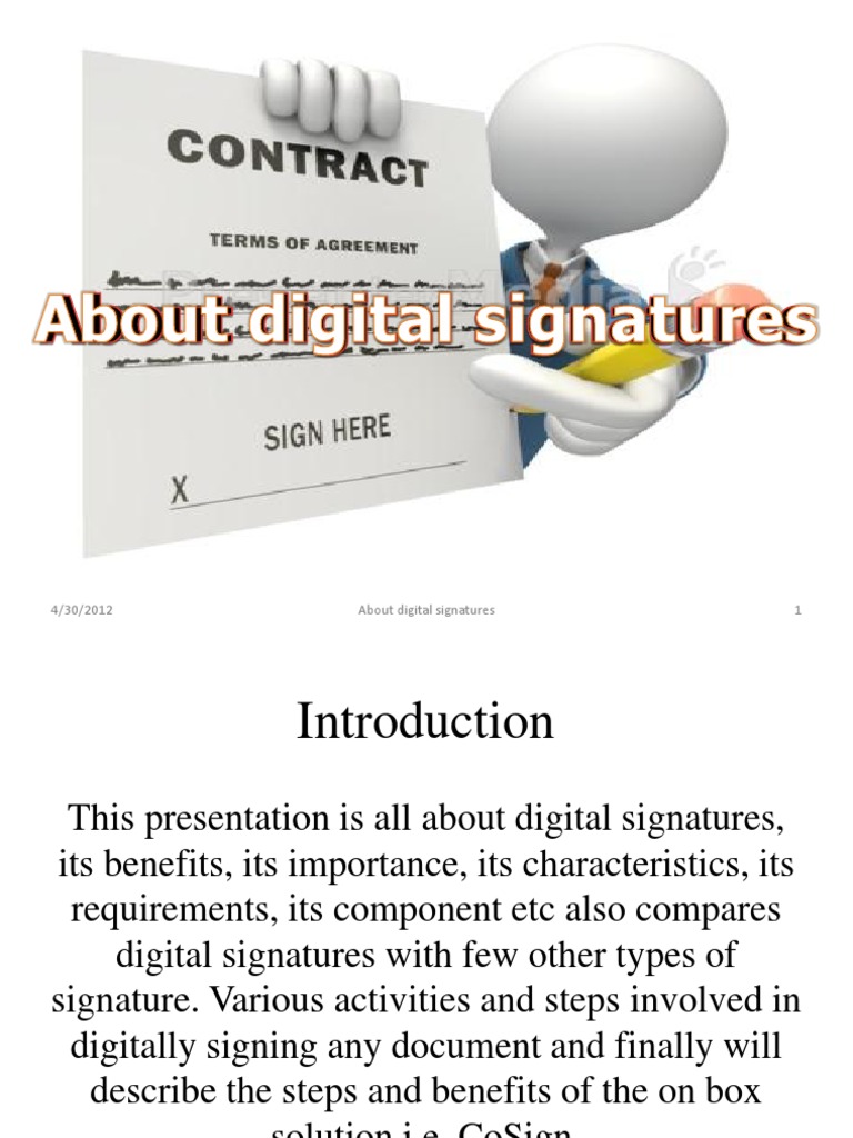 Understanding Digital Signatures and CoSign | PDF | Public Key ...