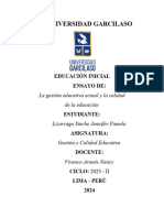 La Gestión Educativa Actual y La Calidad de La Educación - Ensayo (Recuperado Automáticamente)