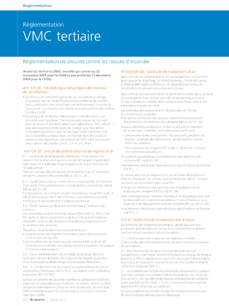 La Reglementation VMC Tertiaire Atlantic PDF — free download
