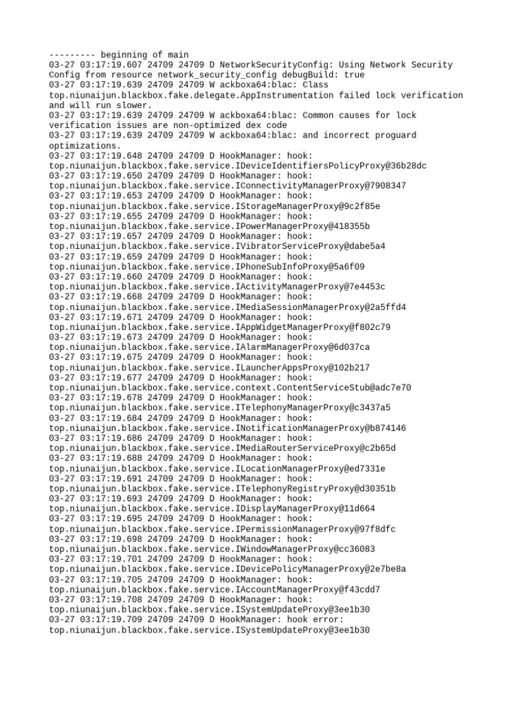 HookManager Service Activity Log | PDF | Android (Operating System ...