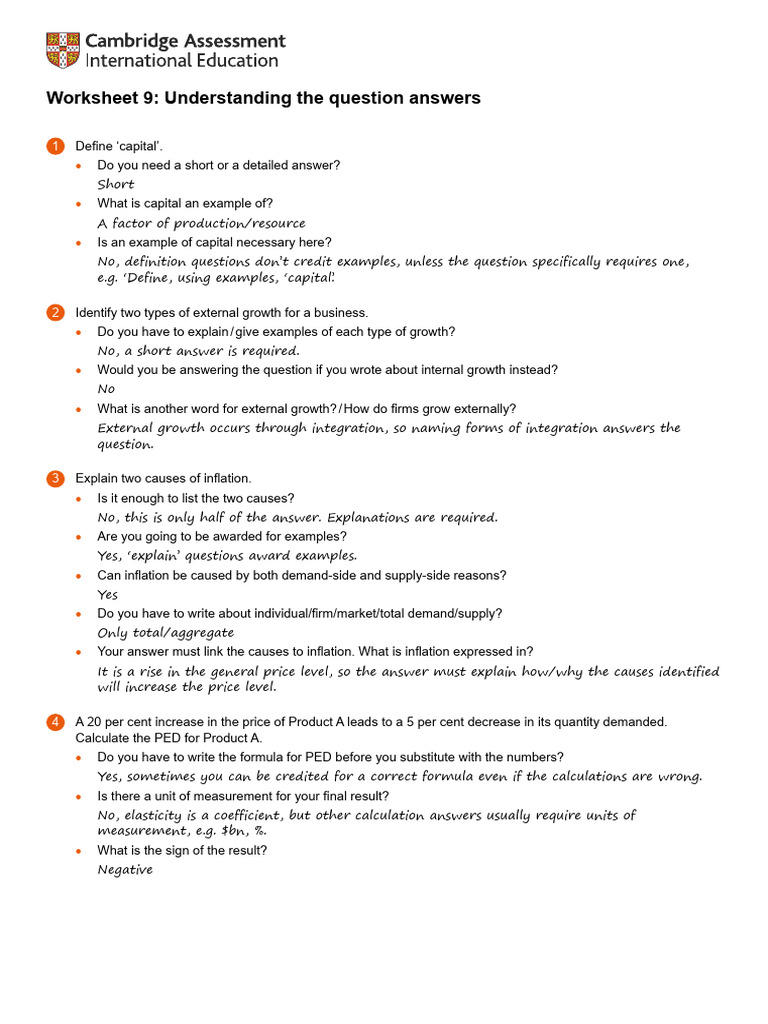 Guide to Answering Economic Questions | PDF | Career & Growth