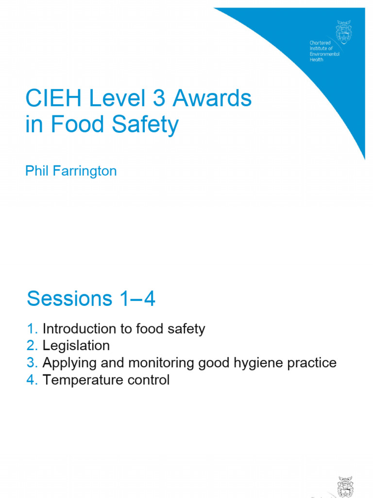 CIEH Level 3 Food Safety Training Guide | PDF | Foodborne Illness ...