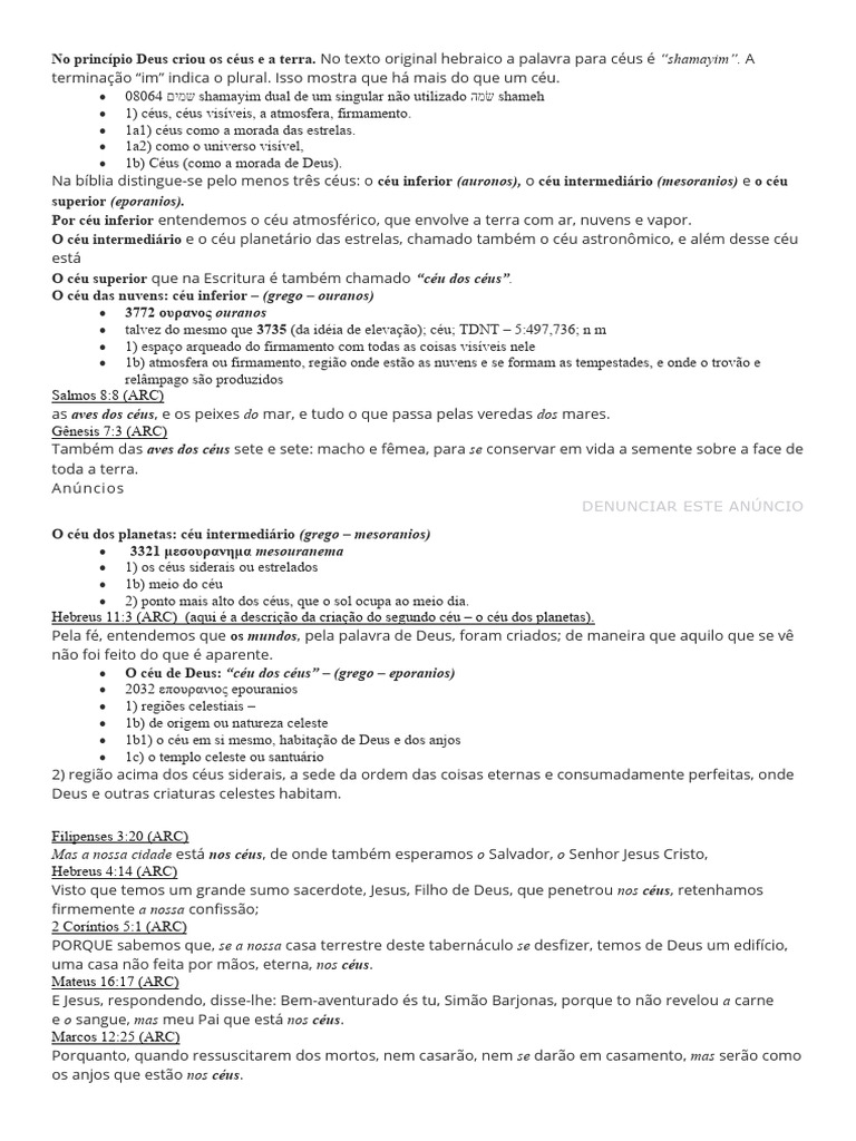 Os Três Céus na Bíblia | PDF | Céu | Céu