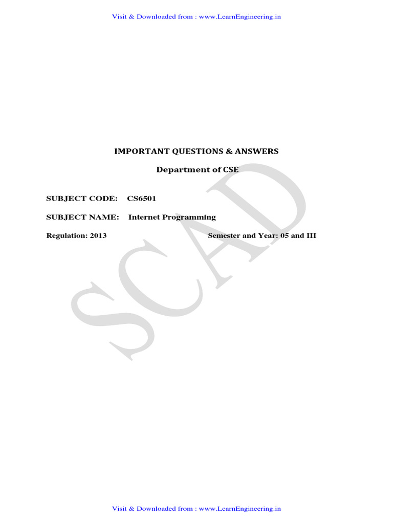 CS6501 SCAD MSM by WWW - Learnengineering.in | PDF | Method (Computer ...