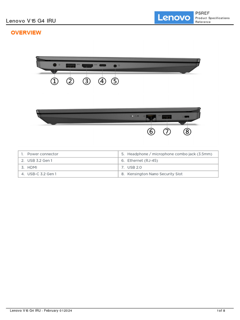 Lenovo V15 G4 IRU Spec | PDF