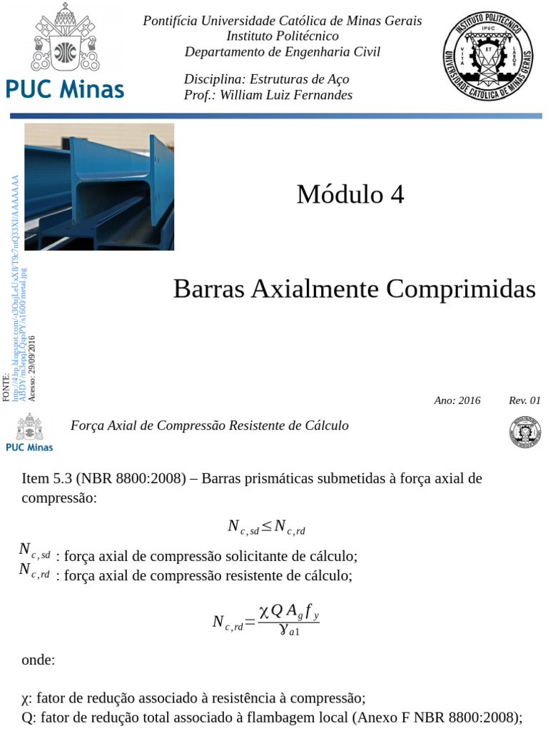Cálculo da Força Axial em Estruturas de Aço | PDF | Flambagem ...