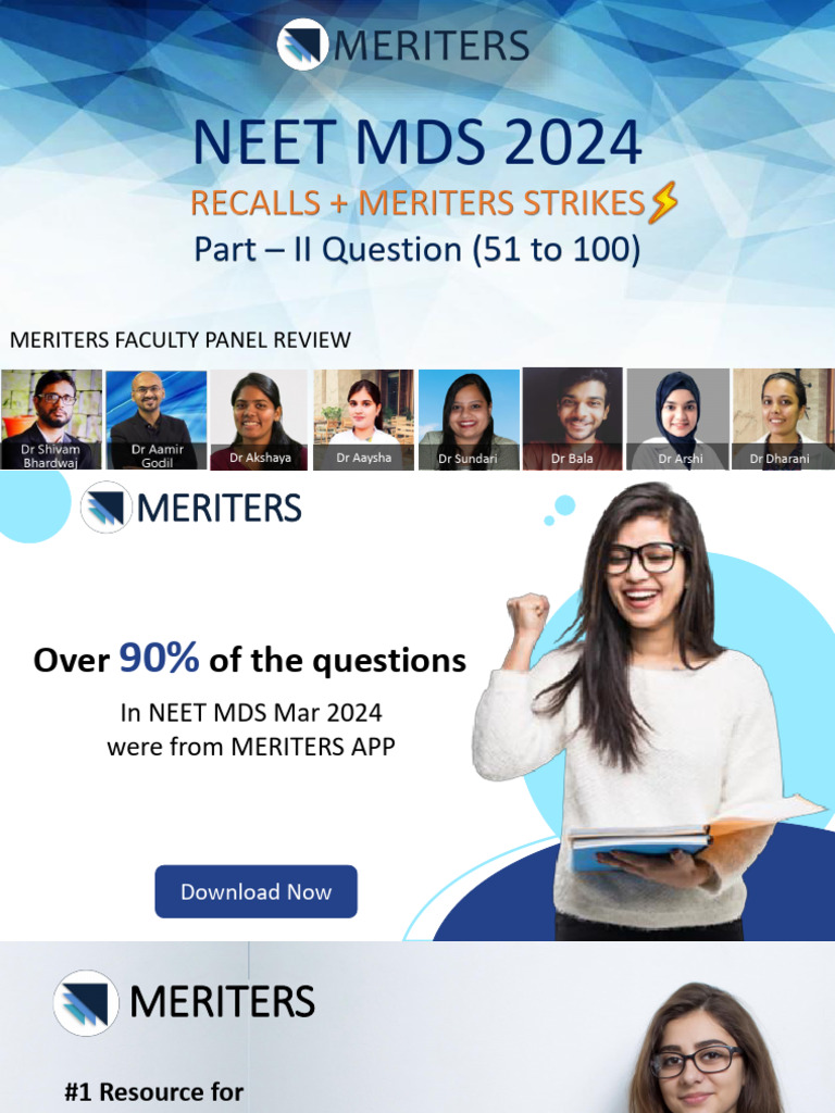 NEET MDS 2024 Question Paper Insights | PDF | Human Tooth | Cell Membrane