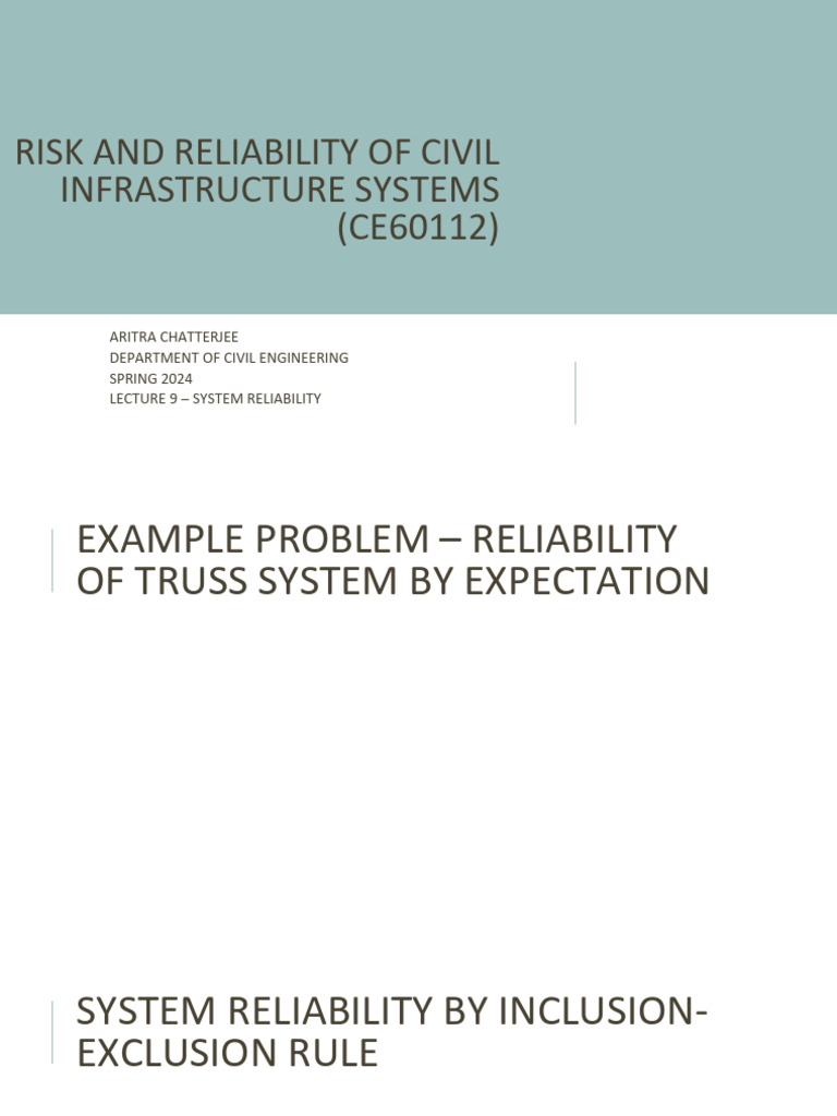 Civil Infrastructure System Reliability | PDF