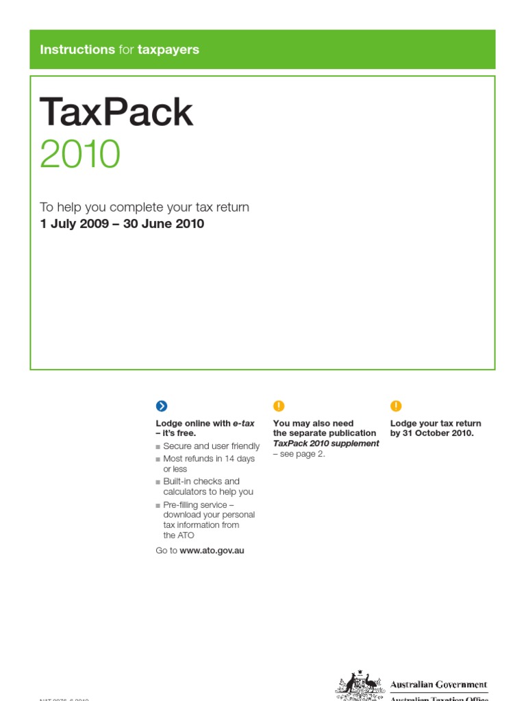 Tax Pack 2010 | PDF | Taxation | Public Finance