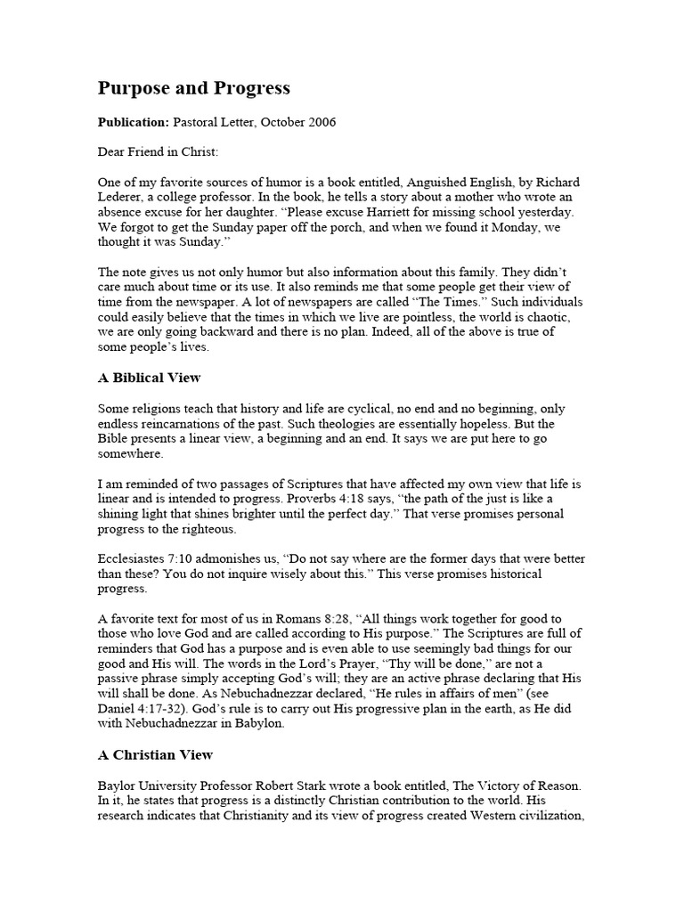 October 2006 - Purpose and Progress | PDF | Faith | Lord's Prayer