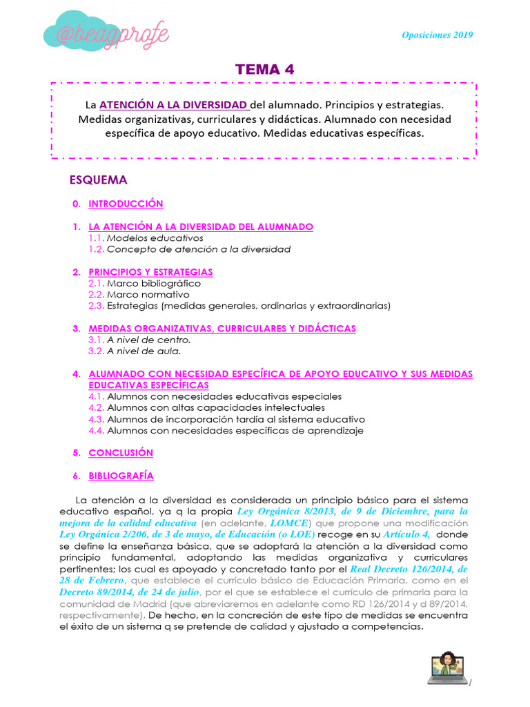 Atención a la Diversidad Educativa 2019 | PDF | Plan de estudios ...