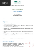 Part 3 - Matrix Algebra - Matrix Operations