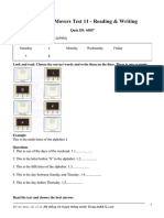 Quiz - 6807 - Cambridge Movers Test 11 - Reading Writing