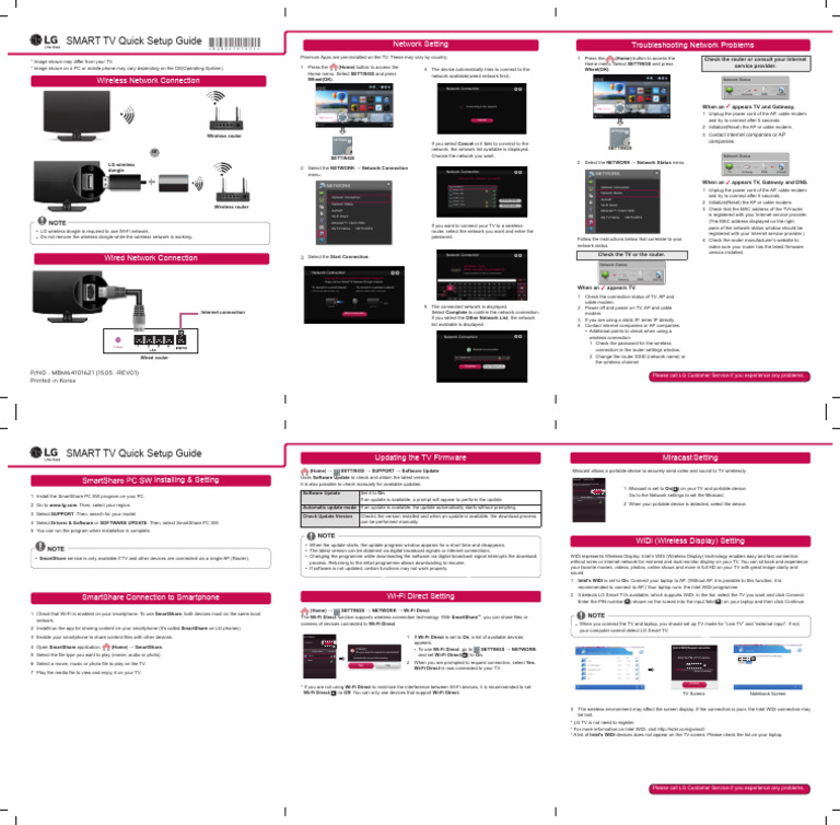 LG Smart TV Network Setup Guide | PDF | Wi Fi | Smartphone