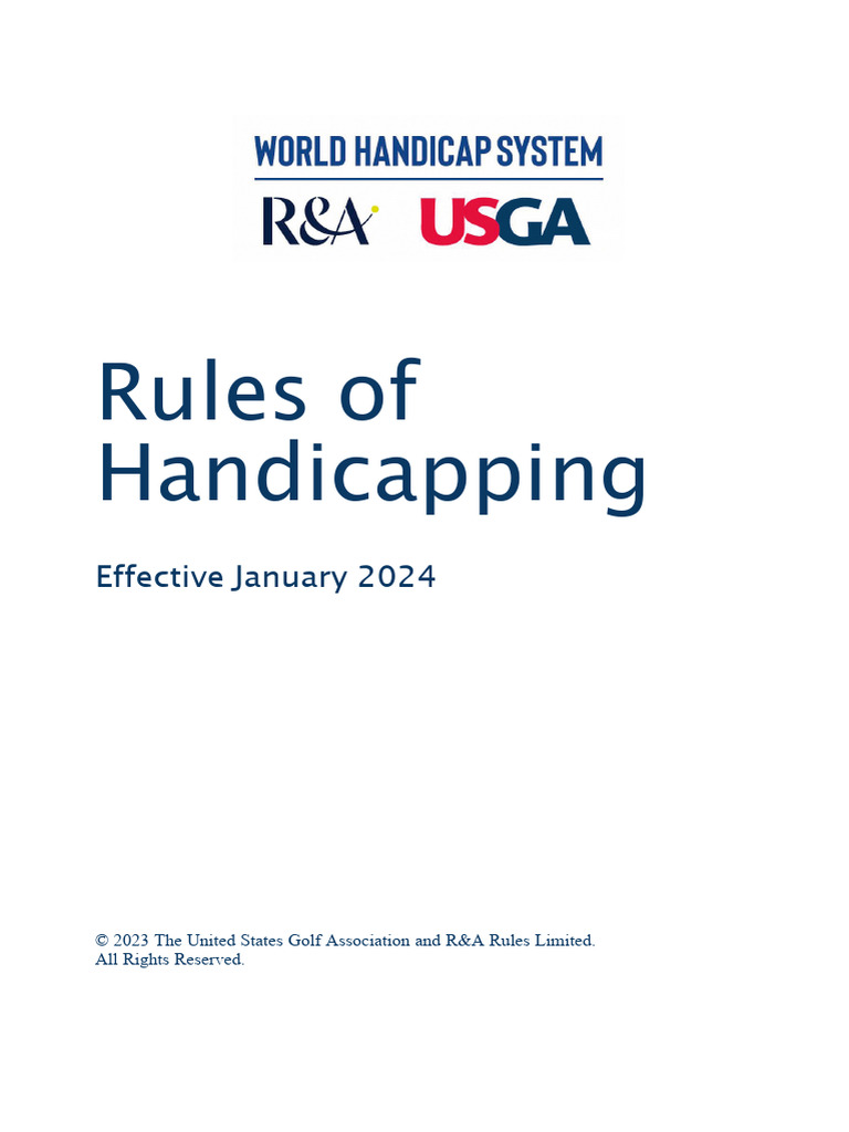 Whs Rules Of Handicapping Manual 2024