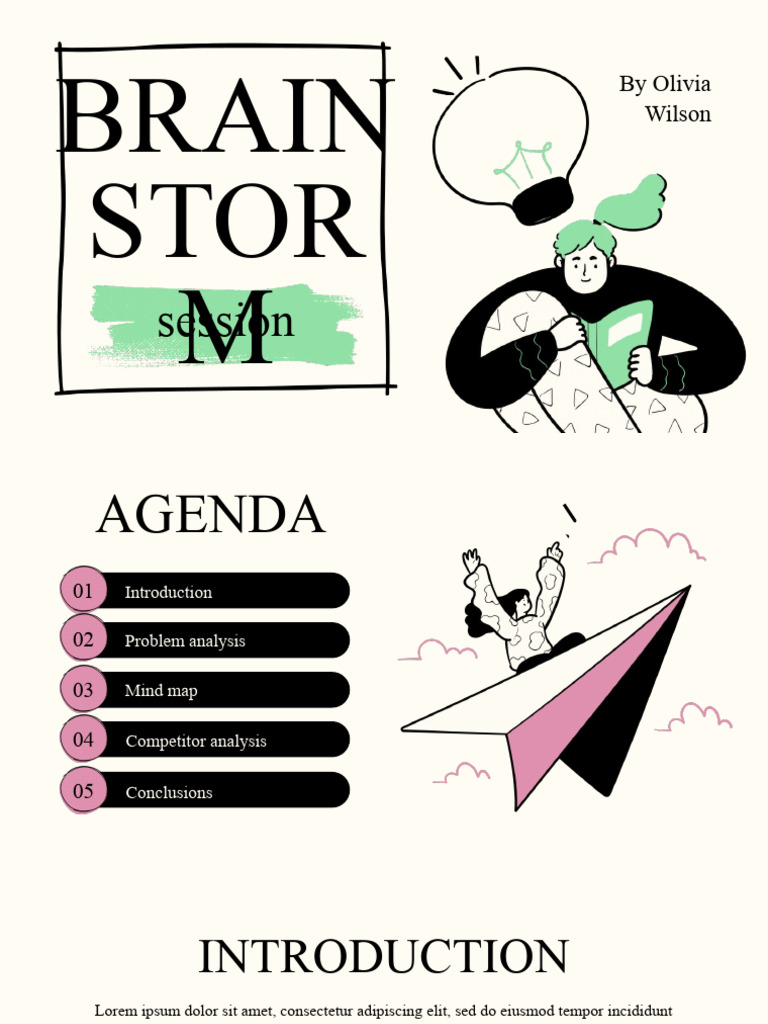 Green and Black Illustrative Digital Brainstorm Presentation | PDF